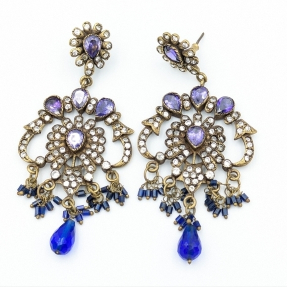 5/25$  Exotic statement rhinestone dangle earrings